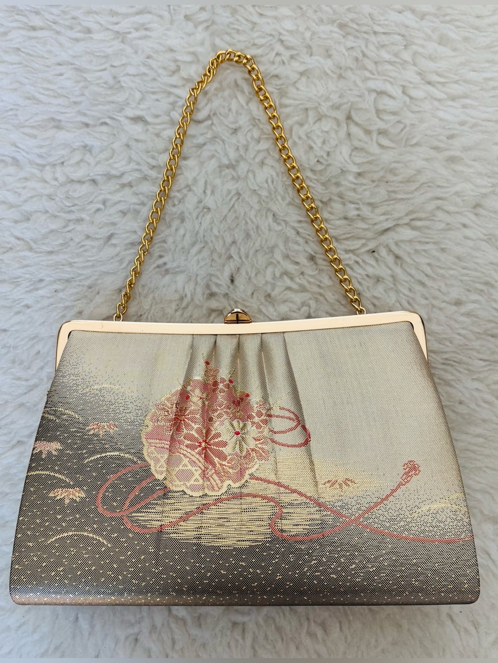 Kimono Japan Metallic Multicolor Fabric Handbag